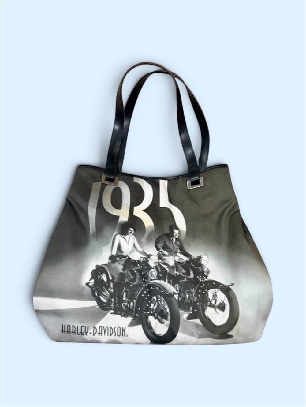 Harley Davidson 1935 Vintage Motorcycle Print Tote Bag